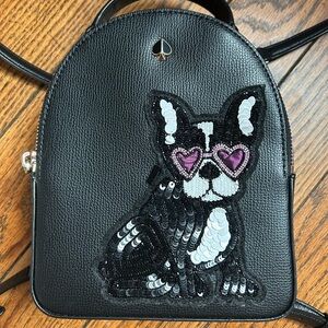 kate spade French Bulldog Black Convertible Backpack
